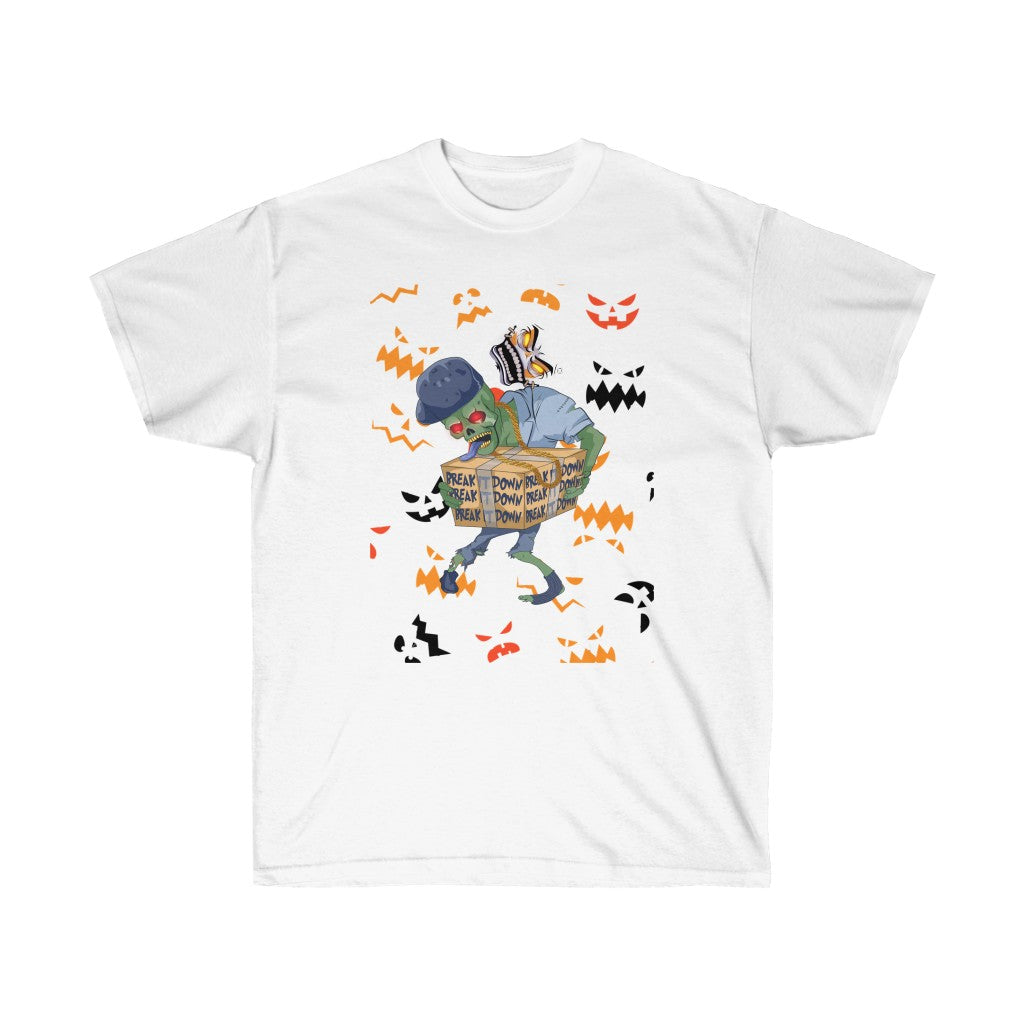 Break It Down Zombie T-shirt (Pumpkin Design)