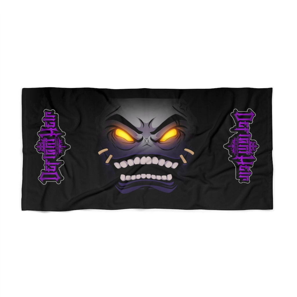 Official Defiant "Face of Heir" Beach Towel (Black / Purple)