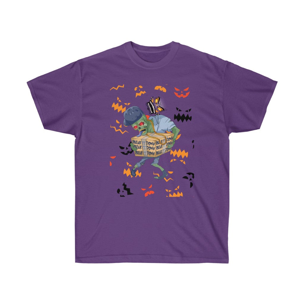 Break It Down Zombie T-shirt (Pumpkin Design)