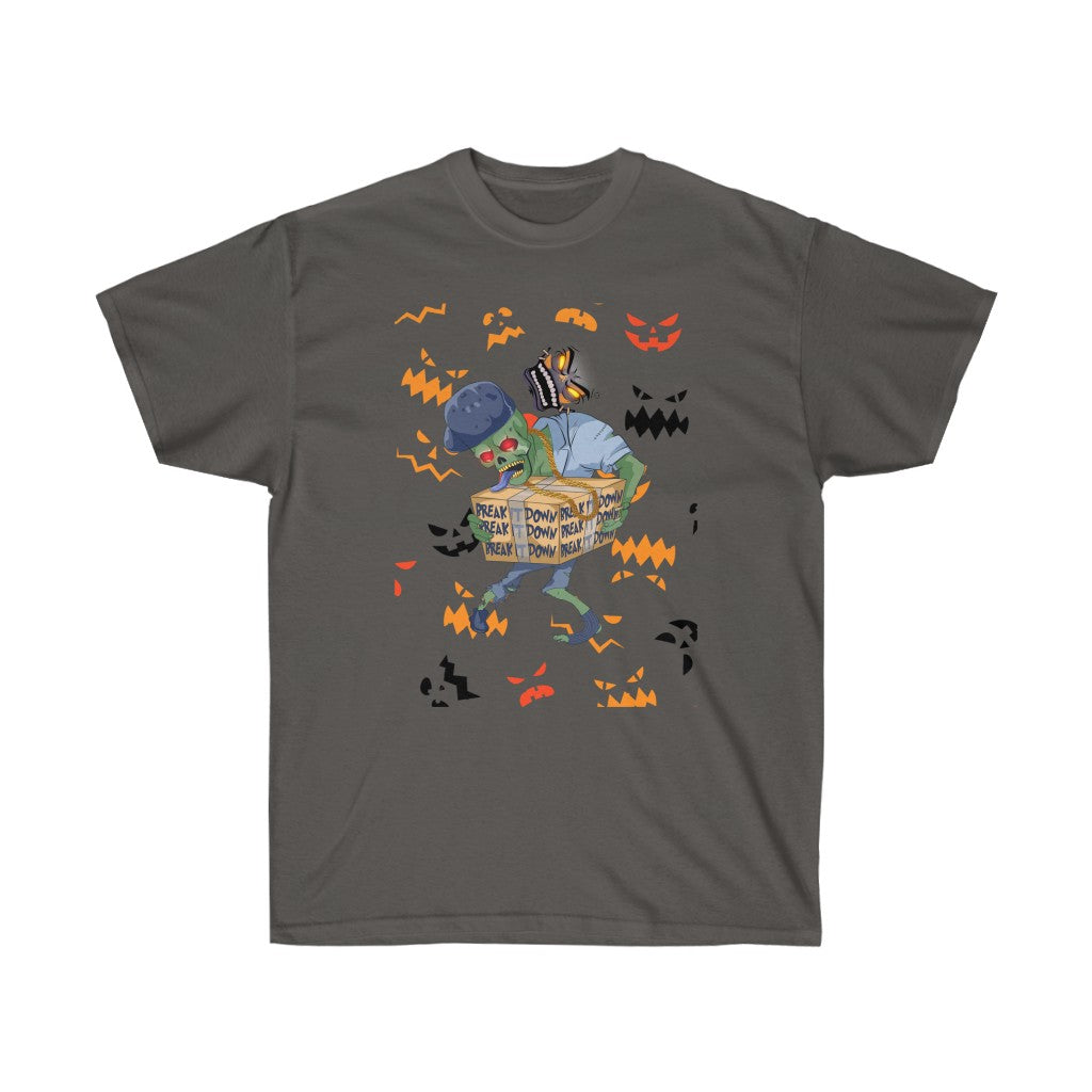 Break It Down Zombie T-shirt (Pumpkin Design)