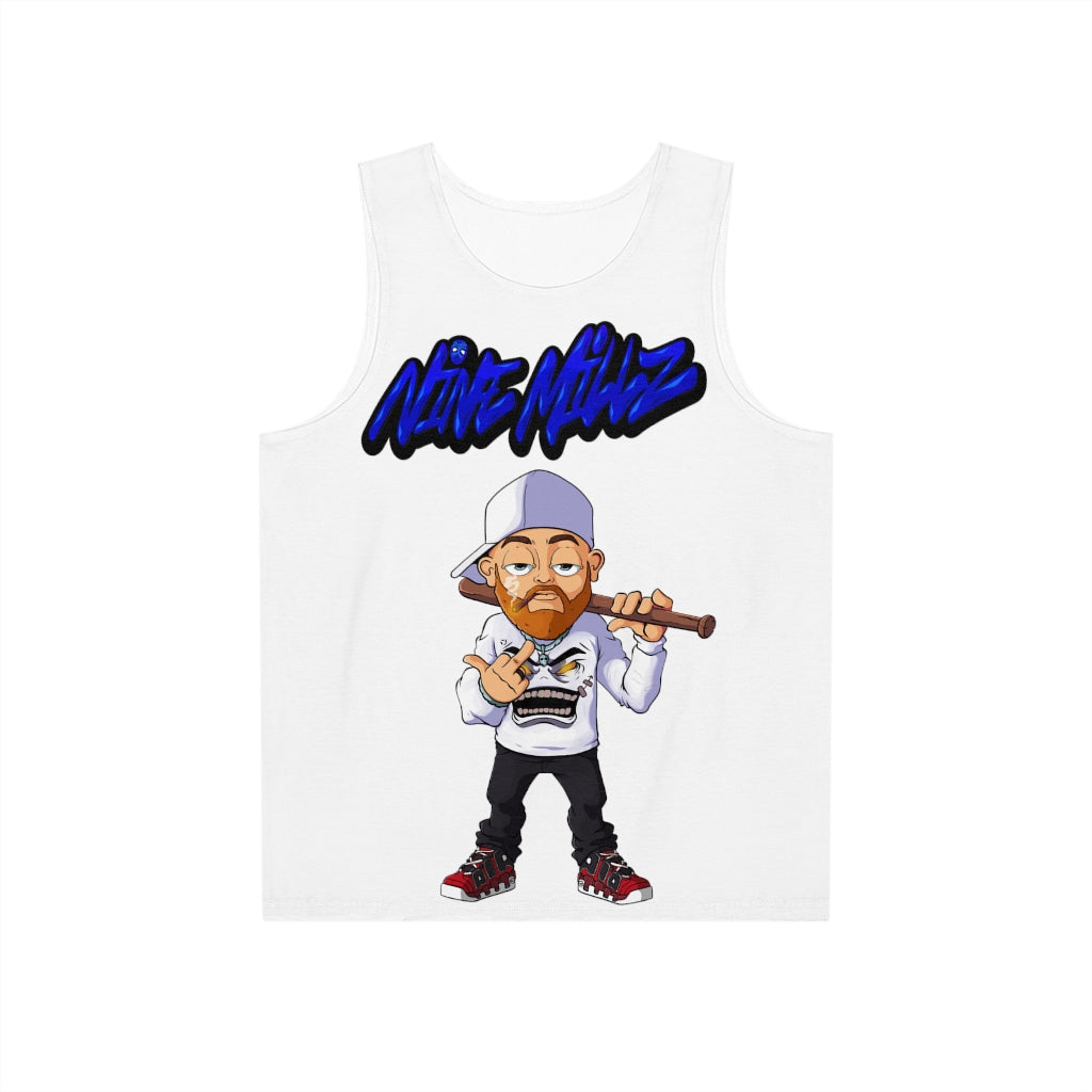 Nine Millz Middle Finger tank top (Blue font)
