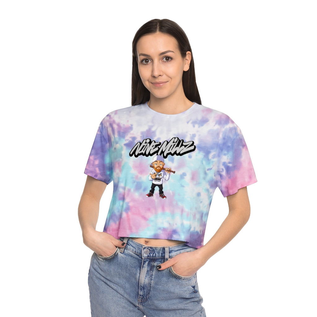 Nine Millz Middle Finger Women's Tie-Dye Crop Tee