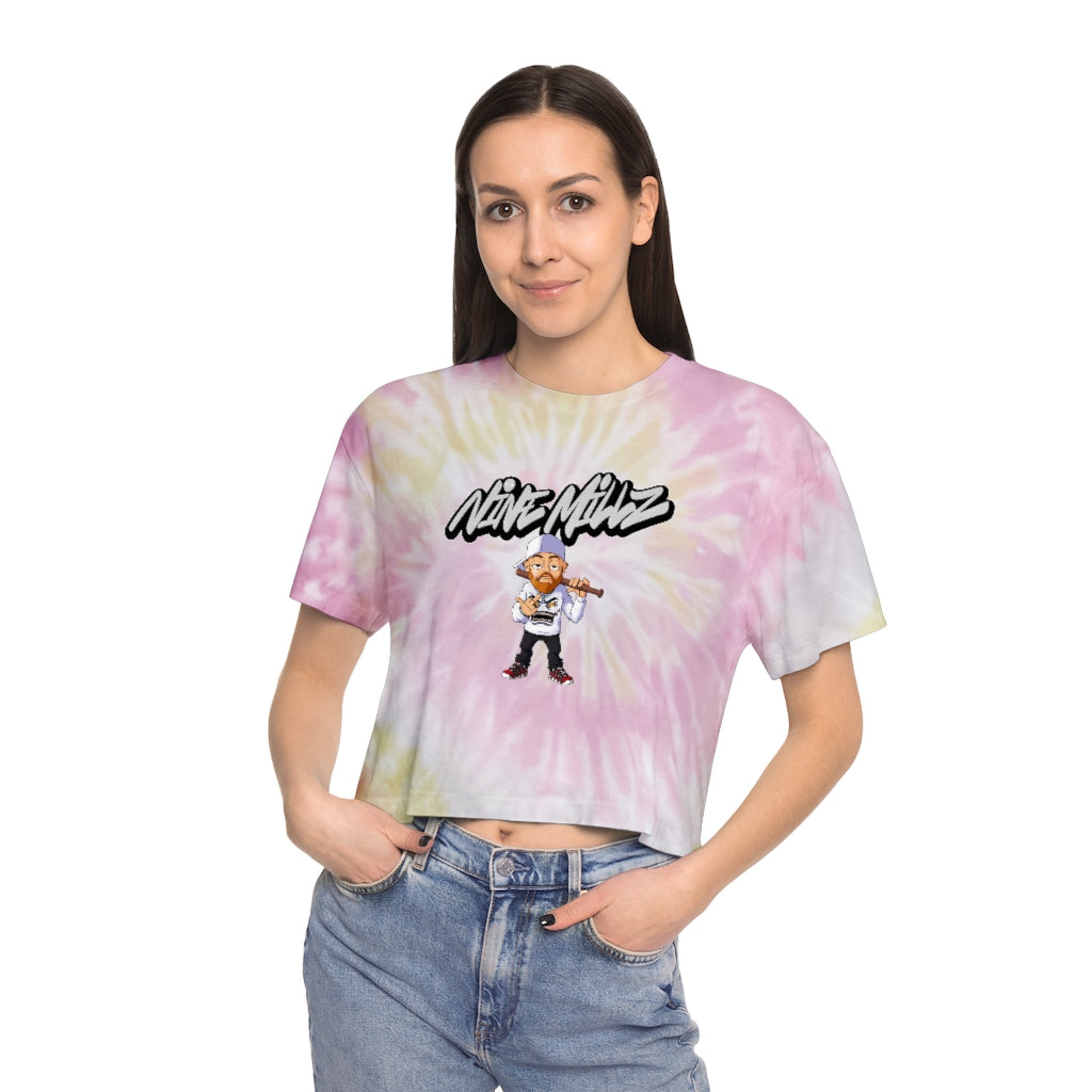 Nine Millz Middle Finger Women's Tie-Dye Crop Tee