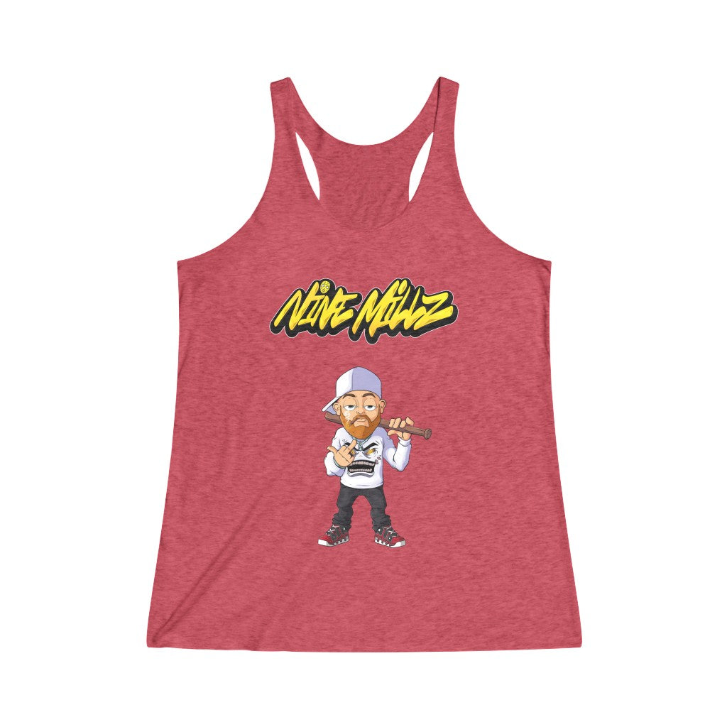 Nine Millz Middle Finger Womens Tank (Yellow Font)