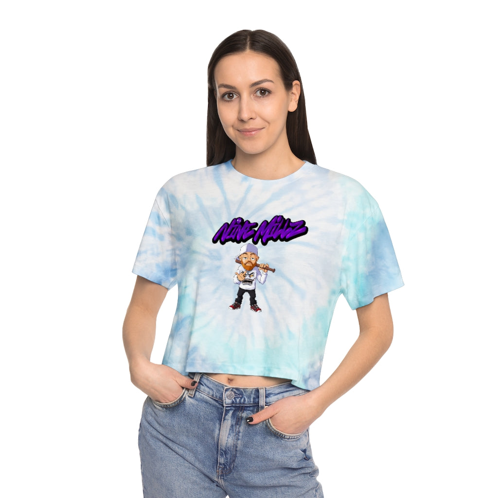 Nine Millz Middle Finger Women's Tie-Dye Crop Tee